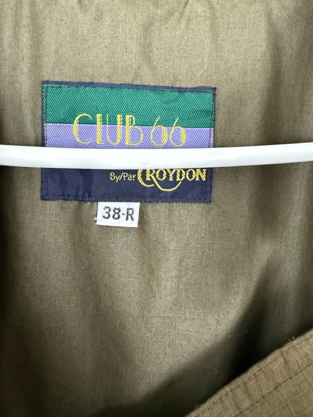 Vintage Olive Trench Coat - Picture 6 of 8